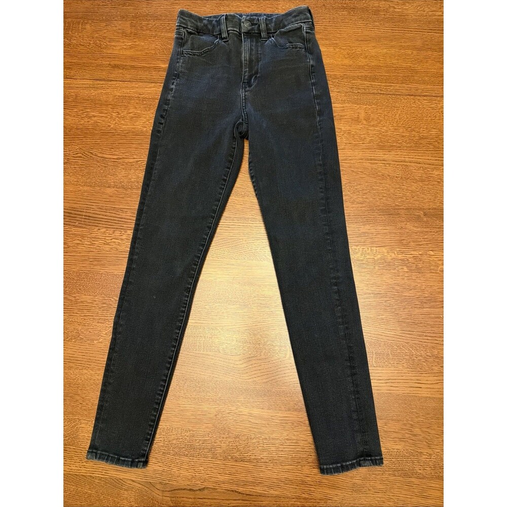 American Eagle Women’s Curvy High Rise Jeggings Jeans Sz 2 Long Stretch Black